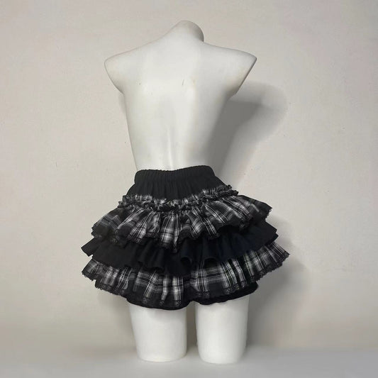 Plaid Puffy Skirt  SAB187