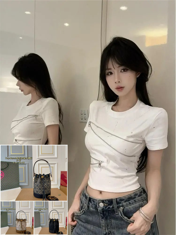 Short-sleeve Irregular Print T-shirt SA844/SA845