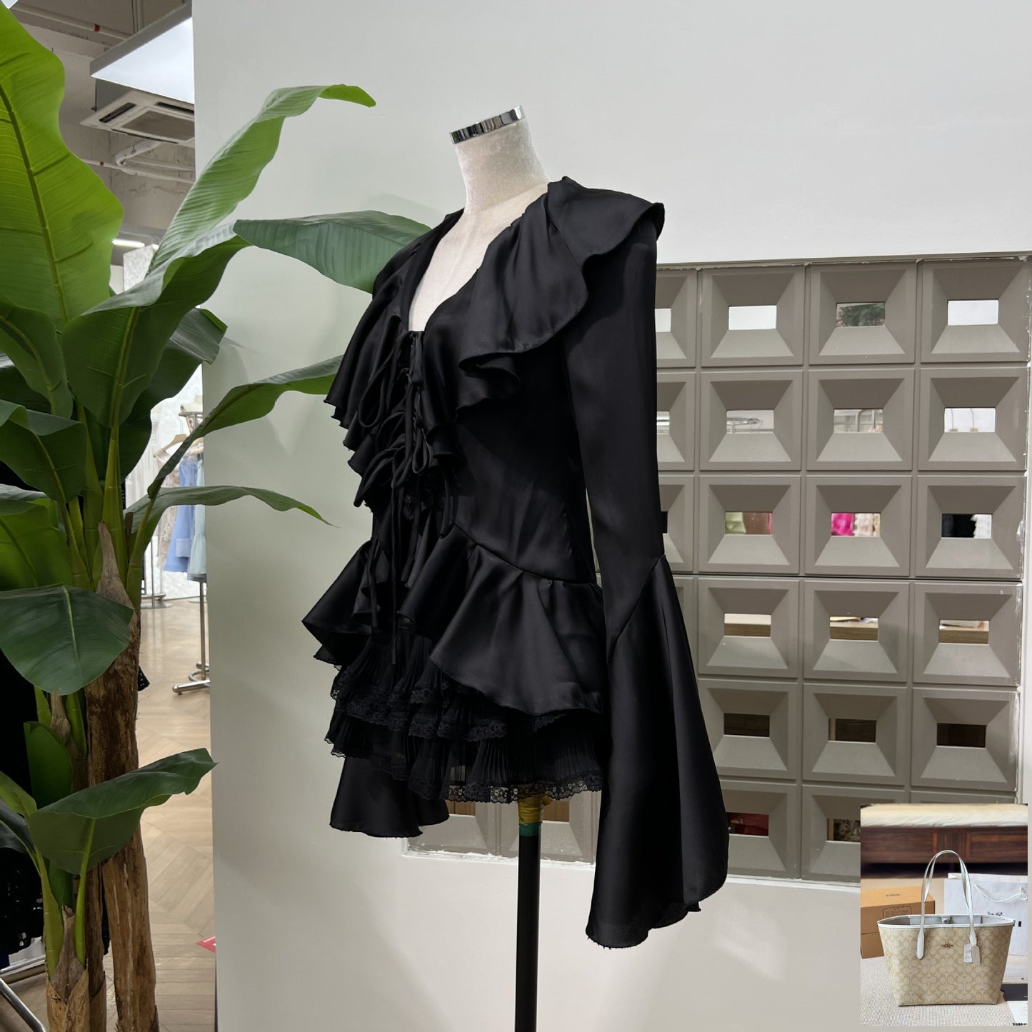 Long Sleeve Ruffle Edge Shirt Skirt Set SA373