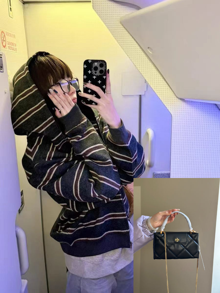 Striped Hooded Sweatshirt SA883