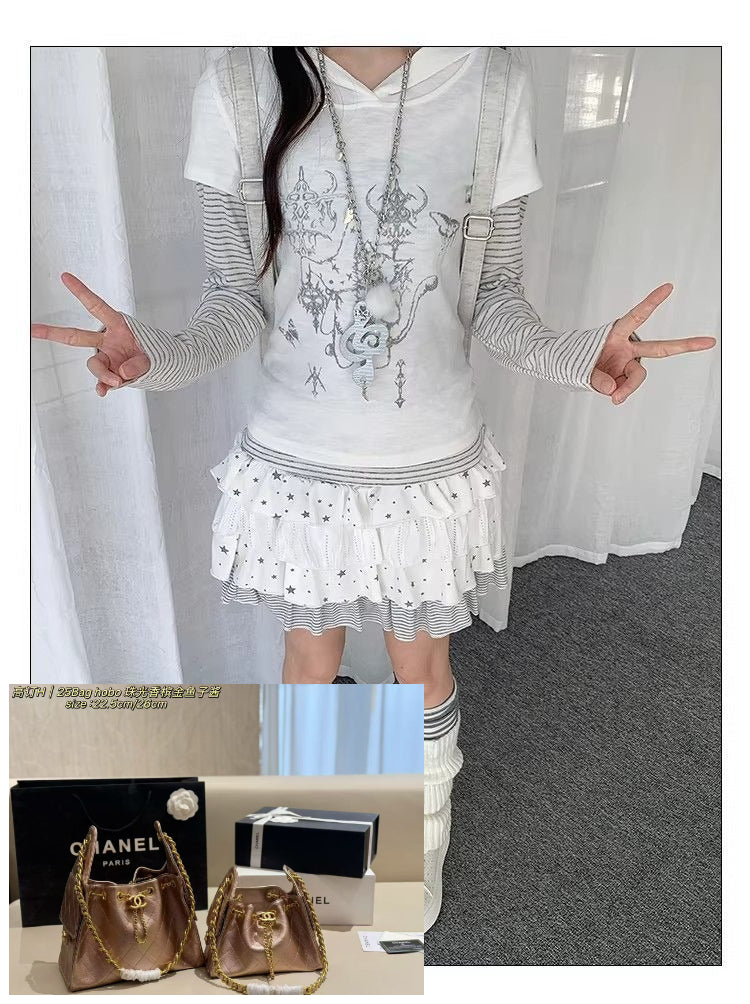 Printed Hooded Long-sleeve T-shirt SA781/SA782
