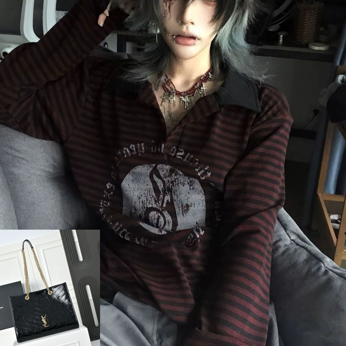 Striped Long Sleeve T-shirt SAB071