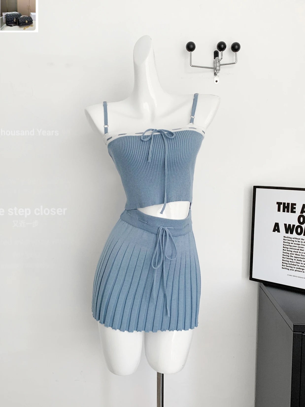 Y2k Sweet Outfits Woman Solid Knitted Cropped Patchwork Vest SA296/SA297