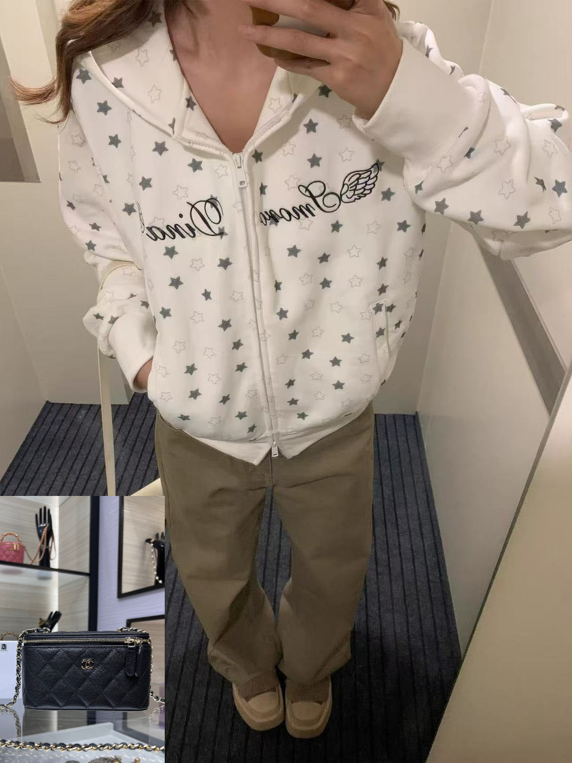 Five-pointed Star Printed Short Sweatshirt SA885