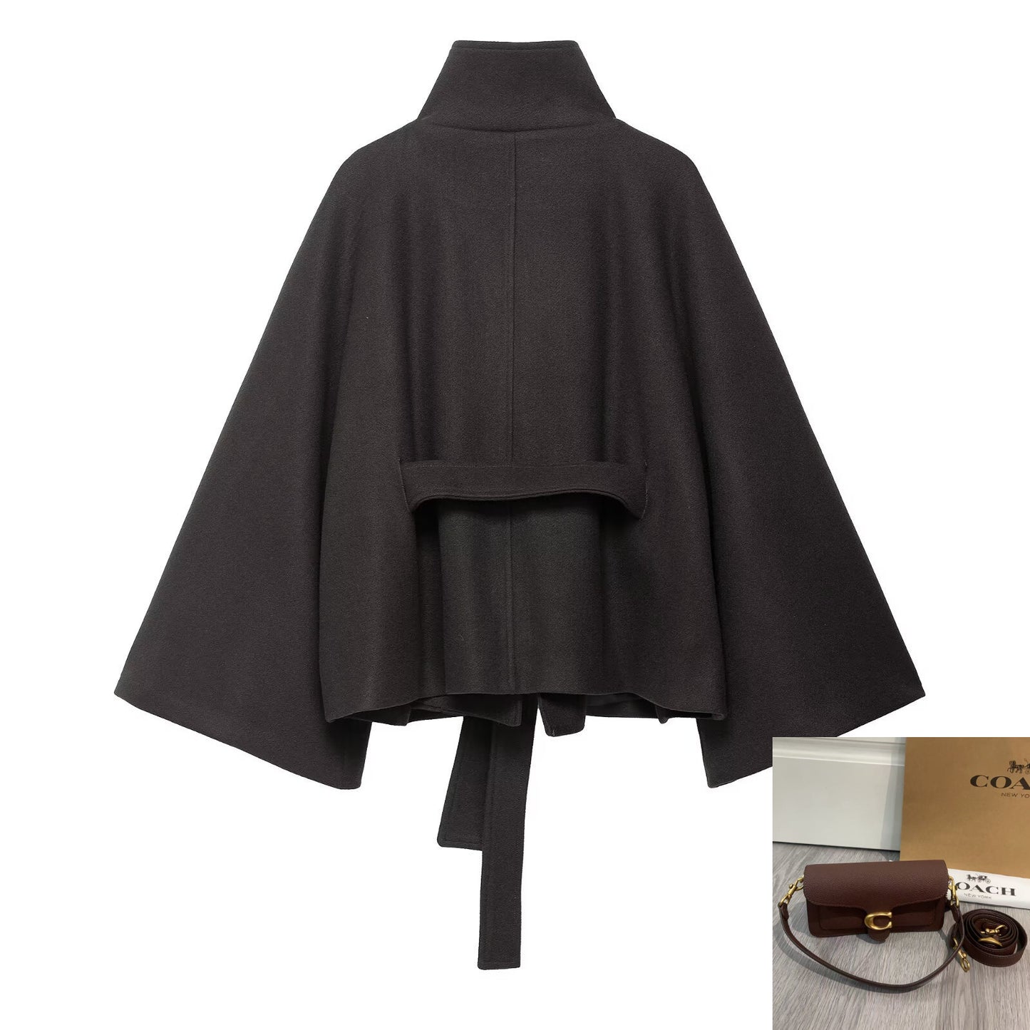 Loose version short woolen trench coat SA562