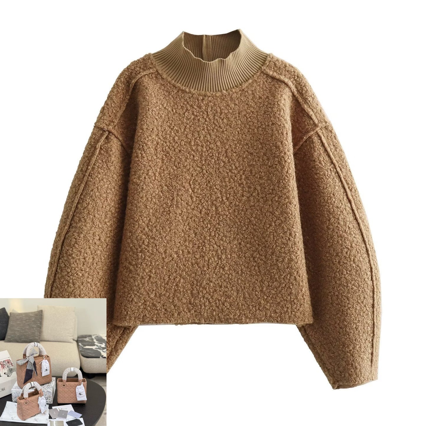 Loose Stand-up Collar Pullover Sweater SA579