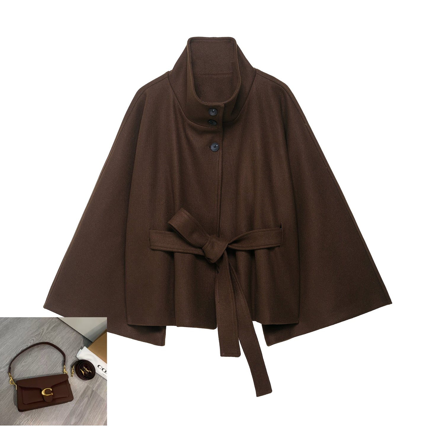 Loose version short woolen trench coat SA562