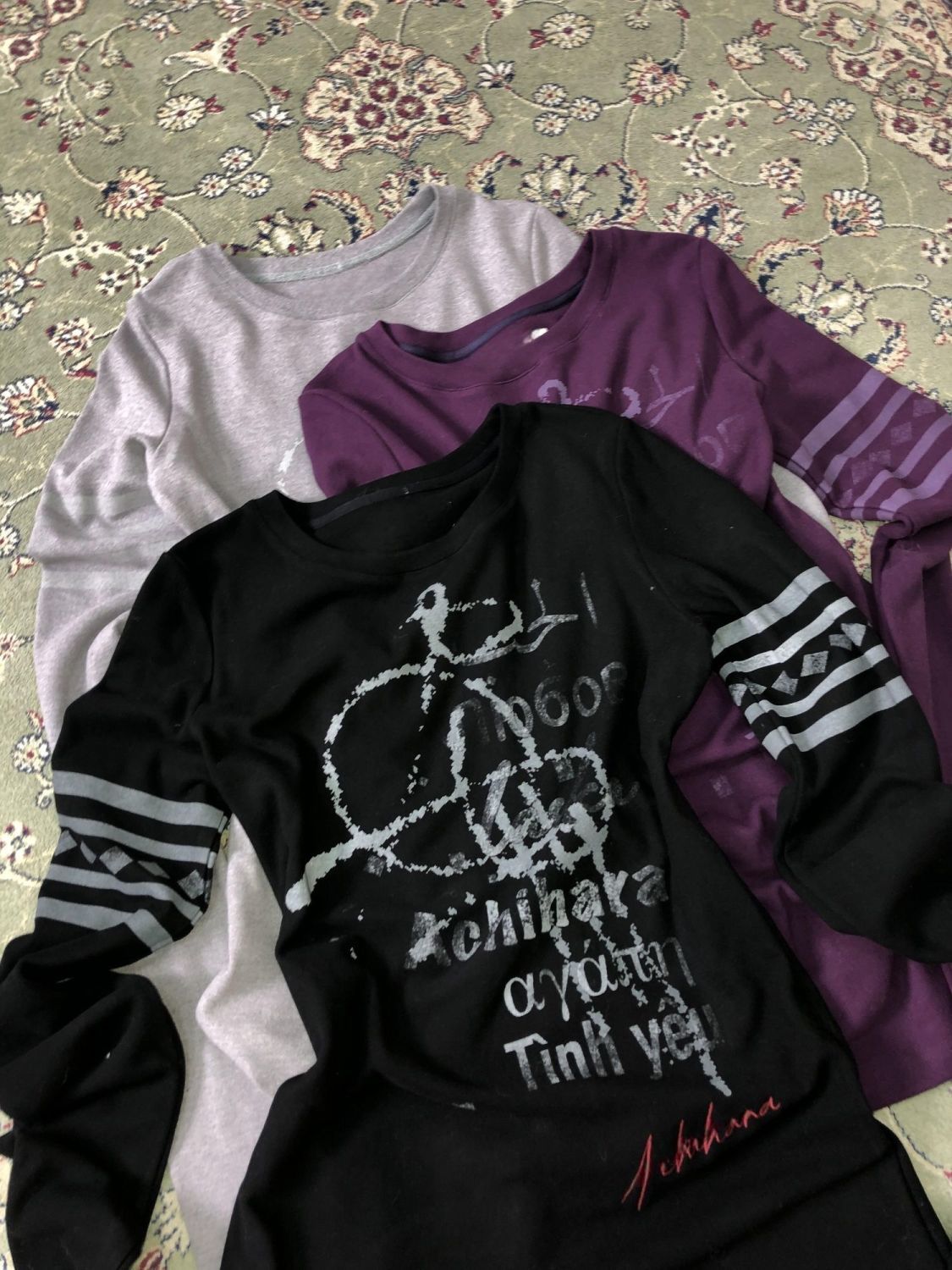 Letter Print Long Sleeve Slim T-Shirt SA626