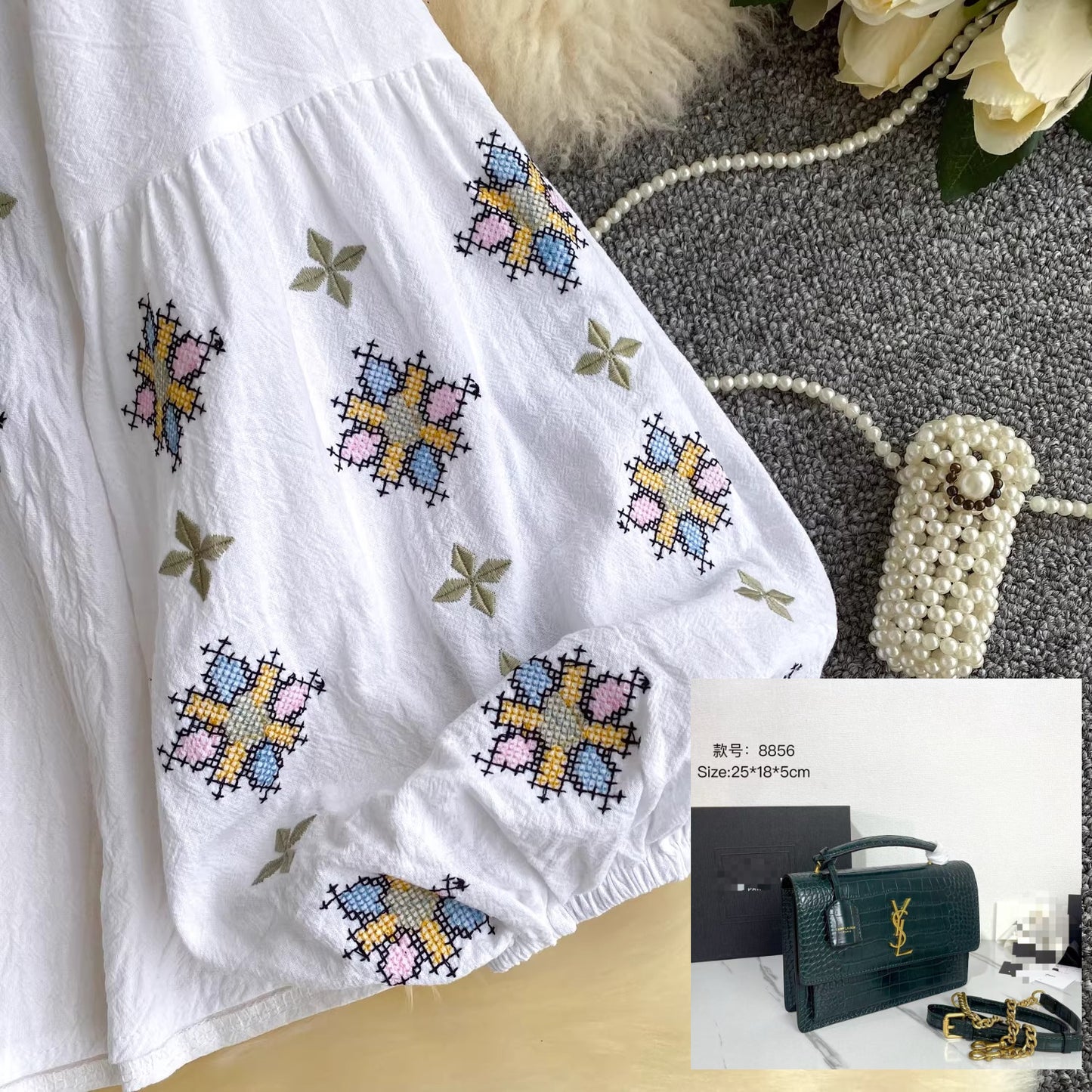 Bohemian heavy embroidery tassel shirt SA802