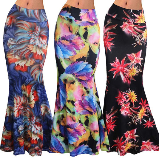 High Waist Elastic Hip  Long Skirt 69A684
