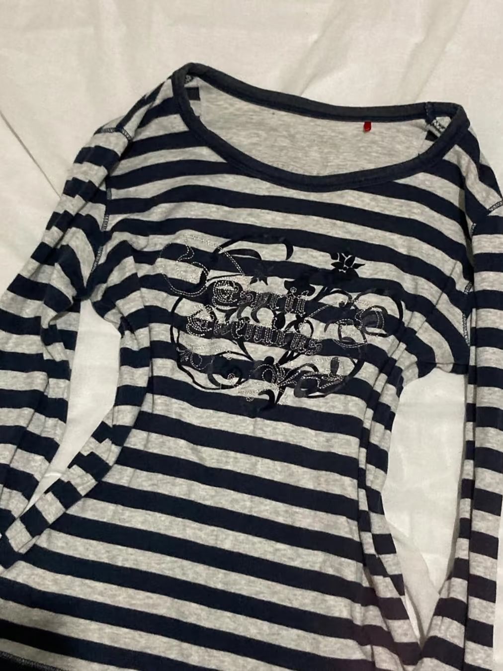 Striped long-sleeved slim-fitting waist T-shirt SA625