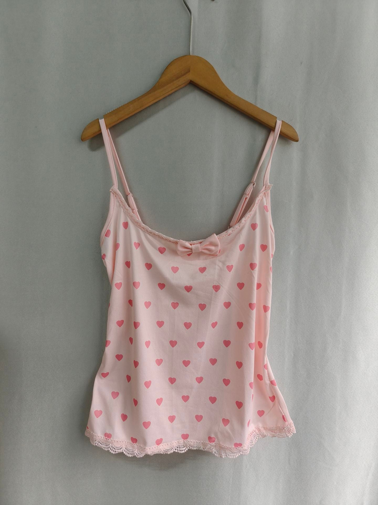 Pink Love Printed Bow Sling Vest 69C036