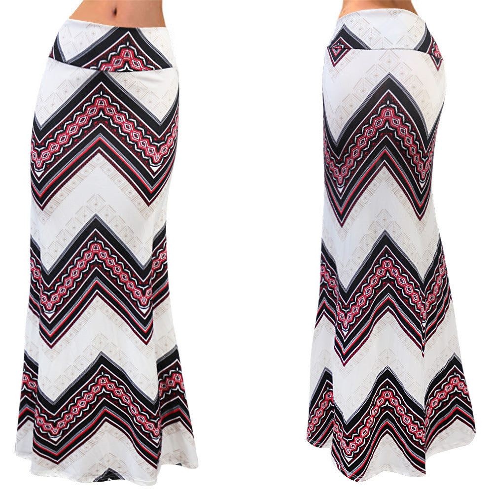 High Waist Elastic Hip  Long Skirt 69A684