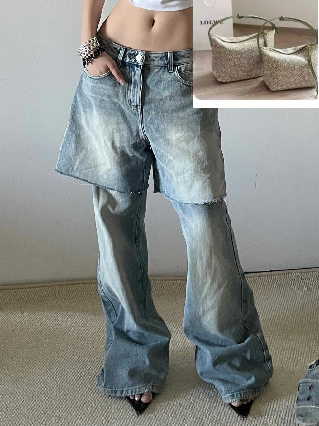 Fake two jeans SA647-SA648