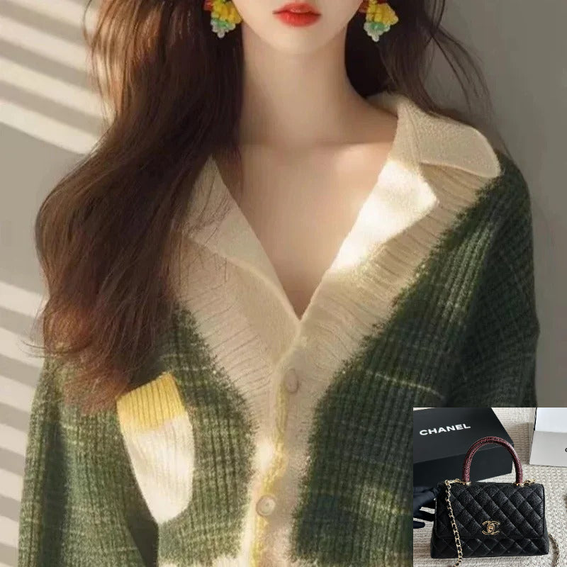 Gentle Color Blocking Sweater Coats SA085