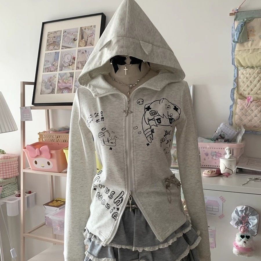 Long-sleeved Hooded Sweatshirt Cardigan SAB031