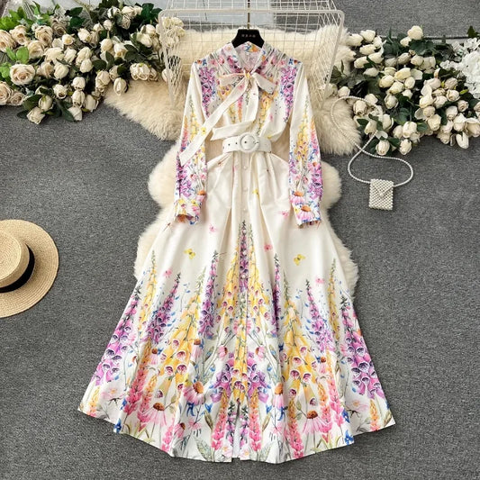 Elegant Tie Bow Neck Women Dresses SA121
