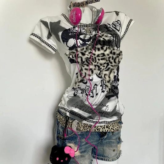 Y2k Street Punk Vintage Print Graphic Tshirts