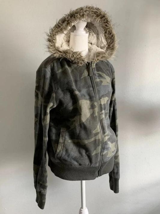 Harajuku Casual Fur Patchwork Hooded Hoodies SA148