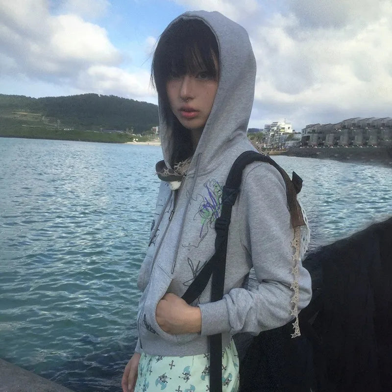 Y2k Cropped Jacket Vintage Harajuku Short Coat SA150