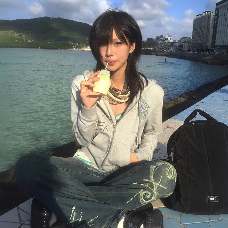 Y2k Cropped Jacket Vintage Harajuku Short Coat SA150