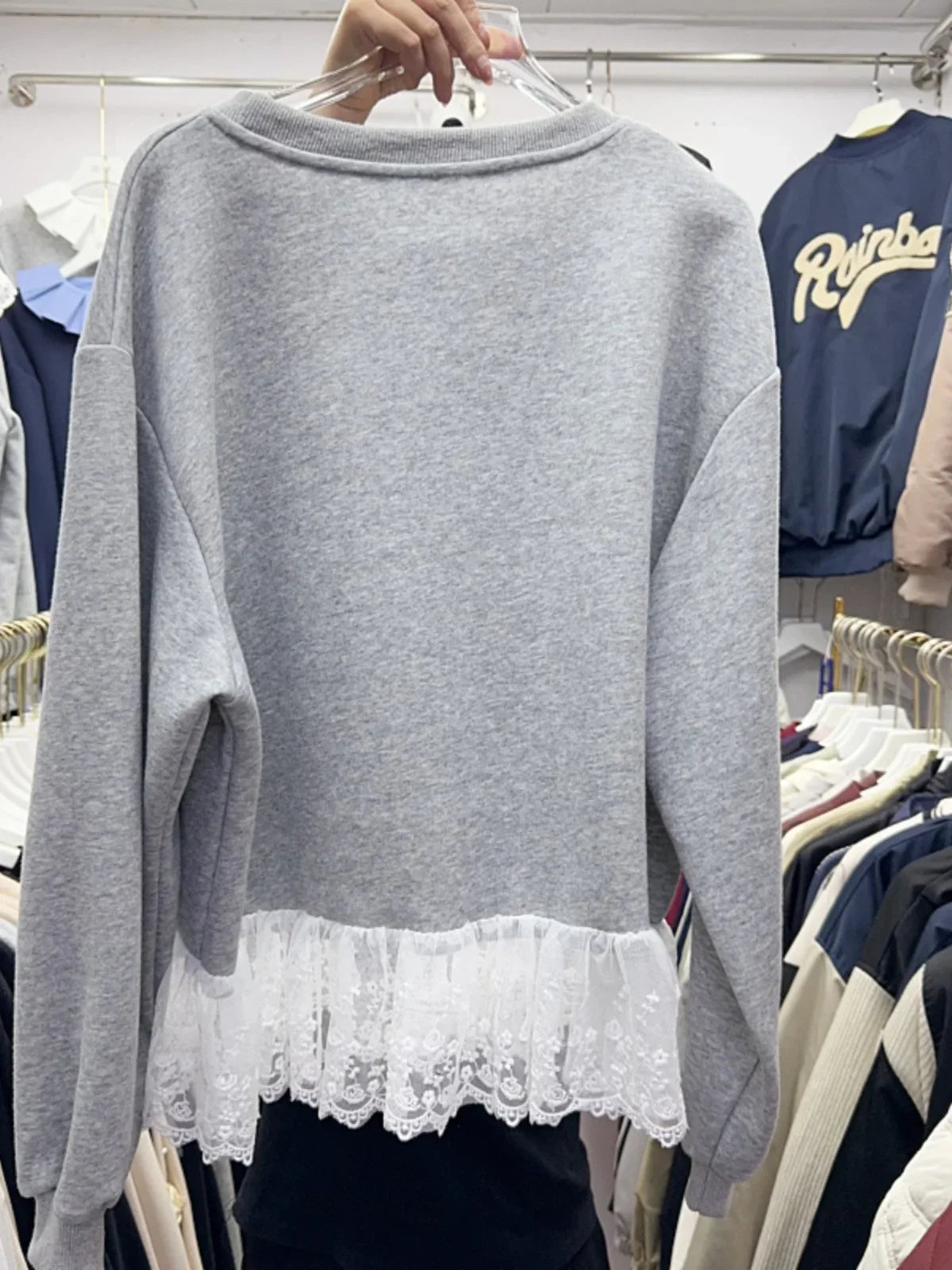 Embroidered Bow Korean Sweater SA081