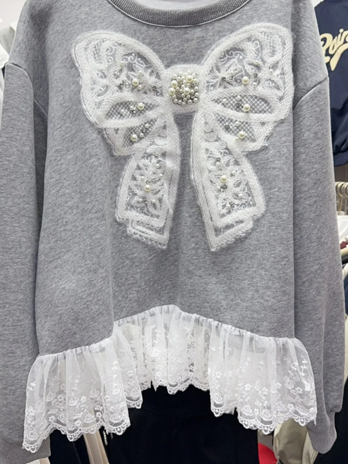 Embroidered Bow Korean Sweater SA081