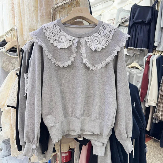 Lace Doll Collar Long-sleeved Sweater SA070/SA135