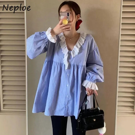 Lazy Style Blouses Femme Single Breasted Shirt SA-52B381