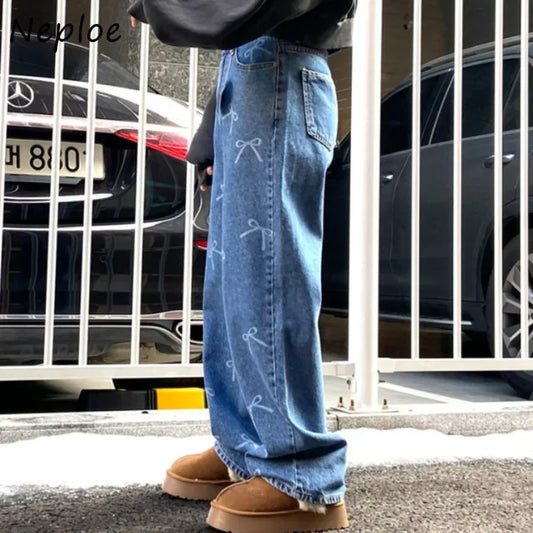 Print Denim Pants Y2k High Waist Jeans SA047