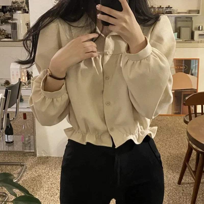 Sweet Gentle Lapel Collar Blouses SA043