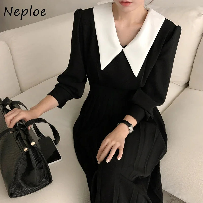 Cinched Pleated Dress Femme Vestidos SA015