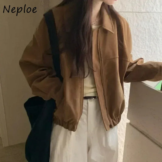 Leather Jacket Femme Lapel Coats SA024/SA142
