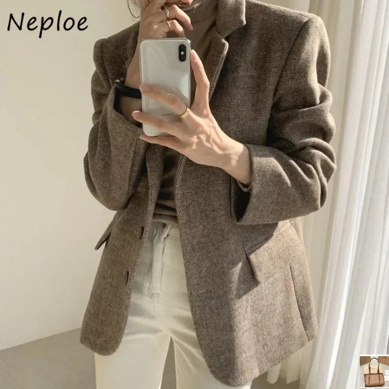 Blazers Femme Patterned Suit Jackets SA-52B383