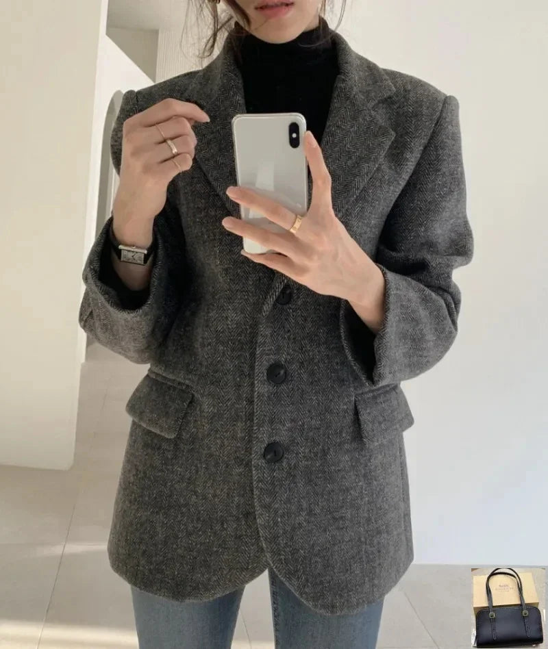 Blazers Femme Patterned Suit Jackets SA-52B383