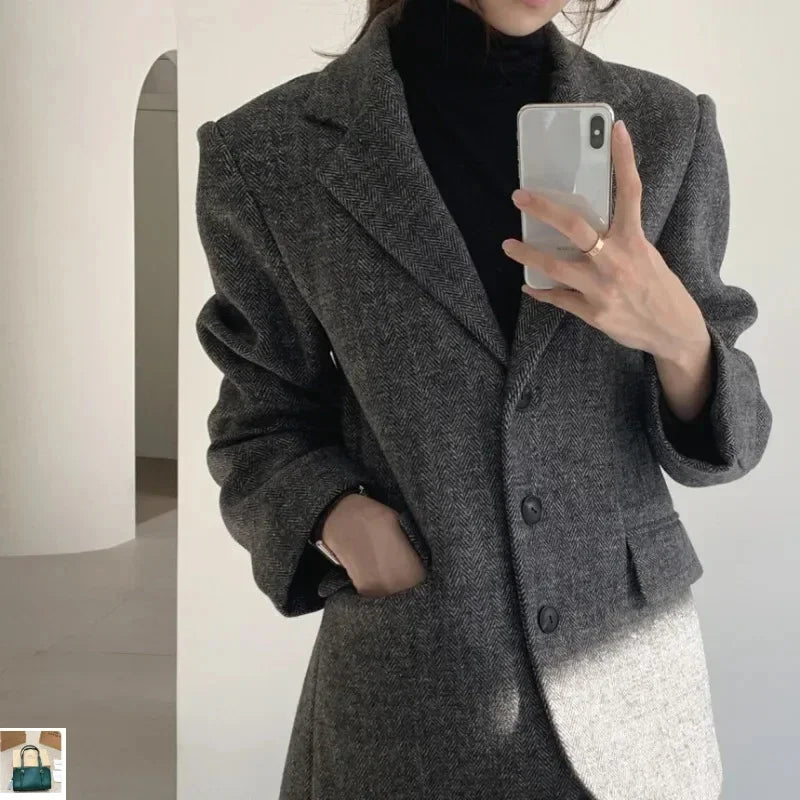 Blazers Femme Patterned Suit Jackets SA-52B383