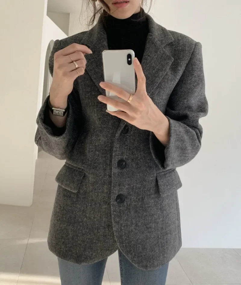 Blazers Femme Patterned Suit Jackets SA-52B383