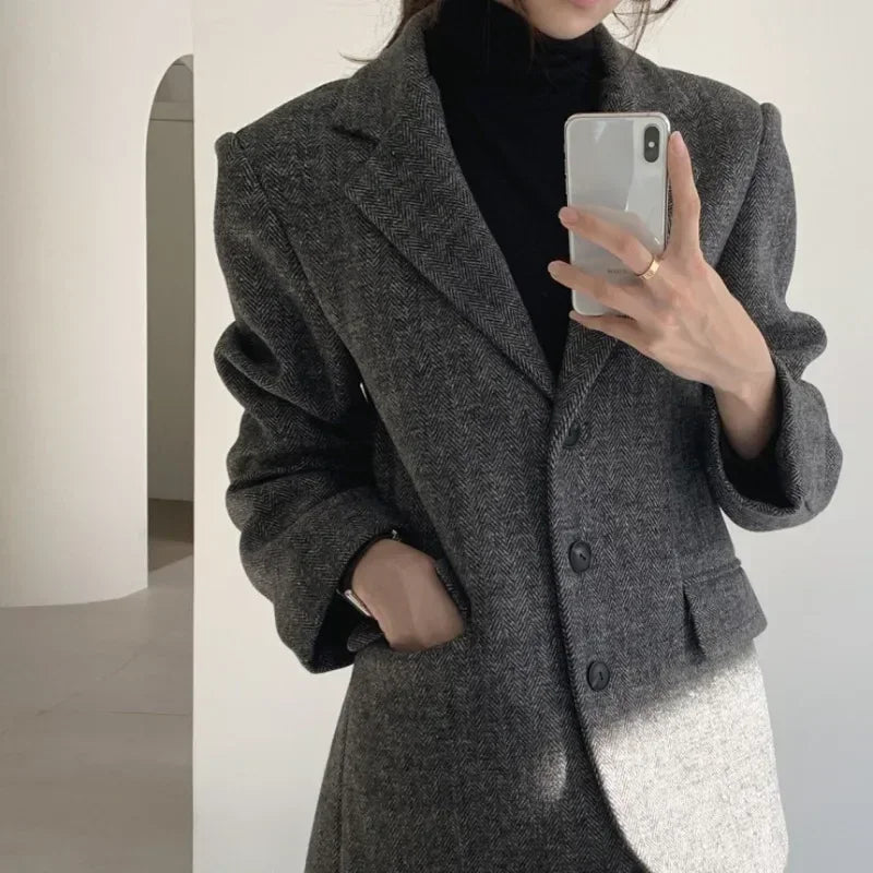 Blazers Femme Patterned Suit Jackets SA-52B383