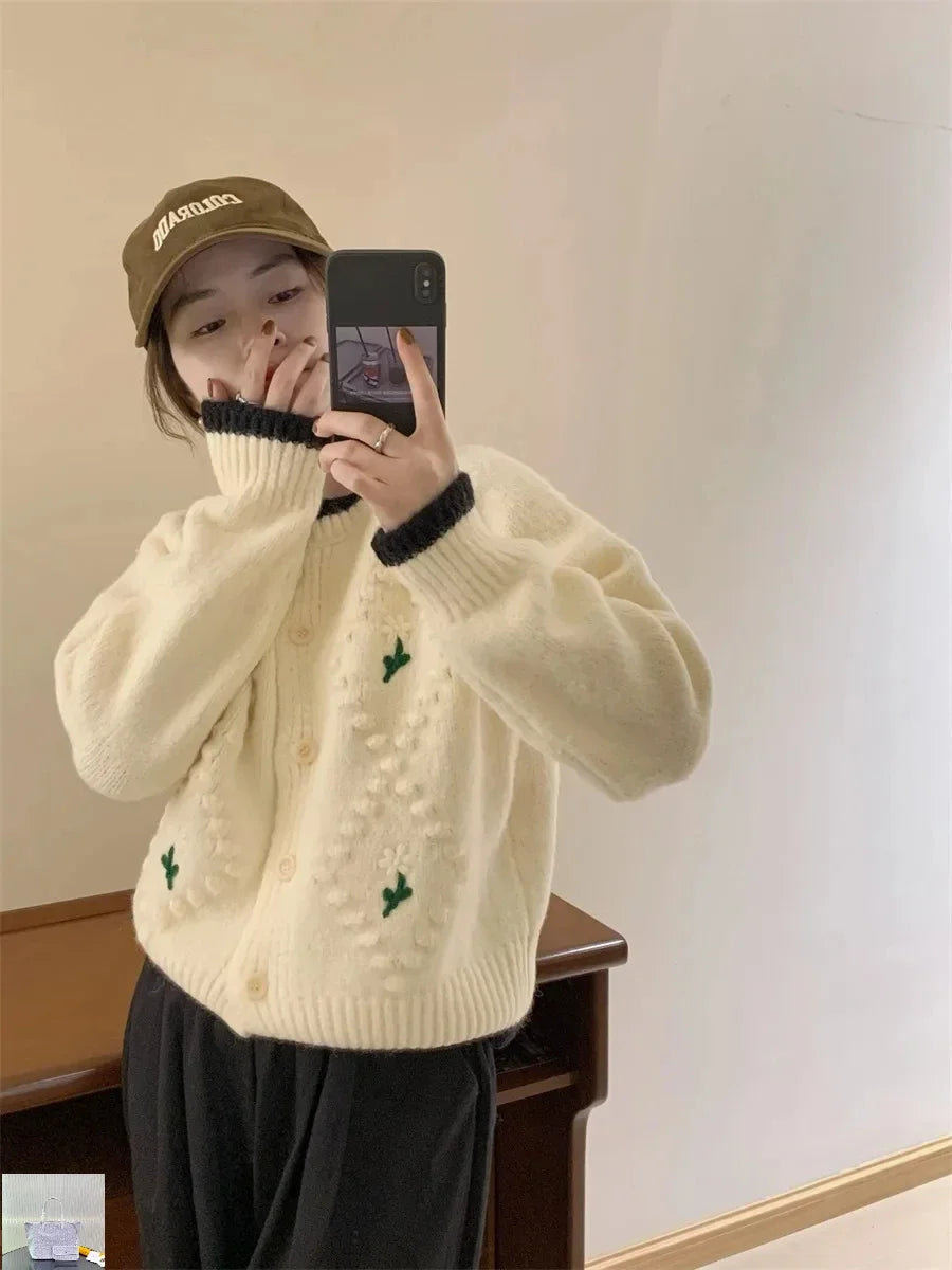 Sweater Coat Femme Autumn Knitted Cardigan 52B367