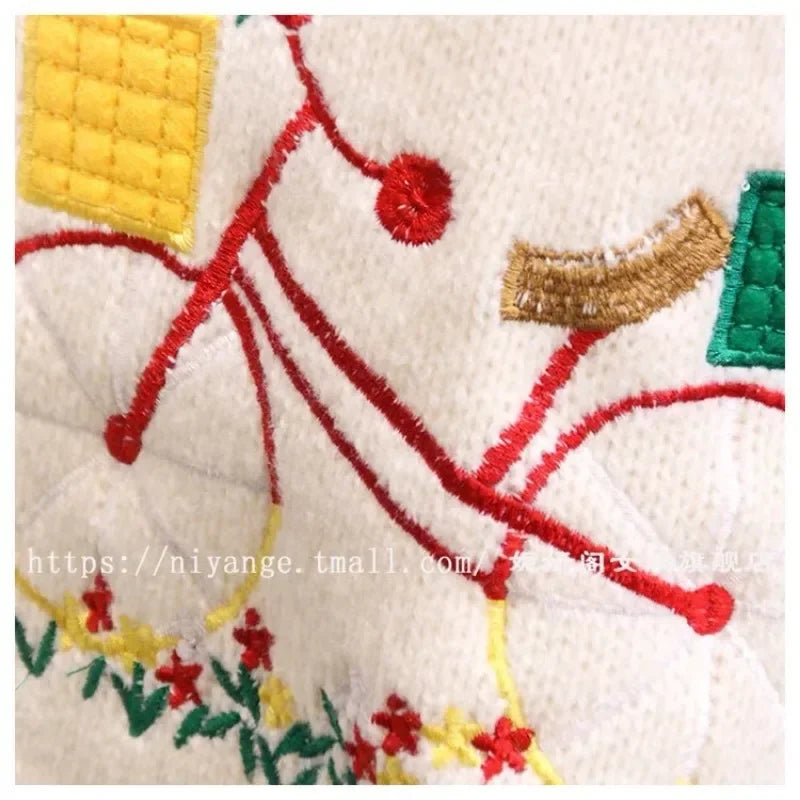 Embroidered Sweater Autumn Age Knitted Cardigan 52B369