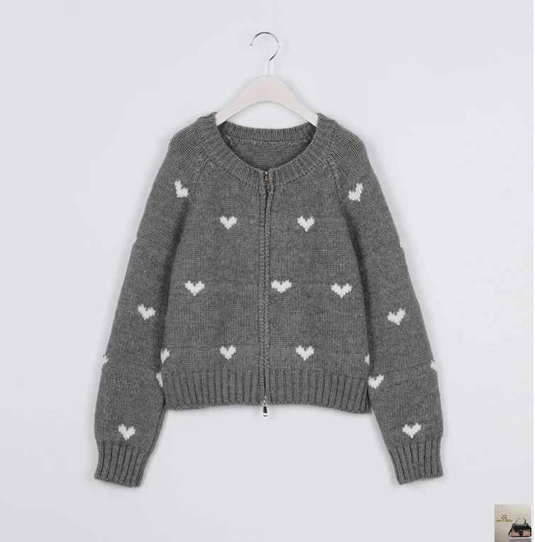 Chic Energetic Girl Simple Multi-Color Heart Knitted Sweater SA062