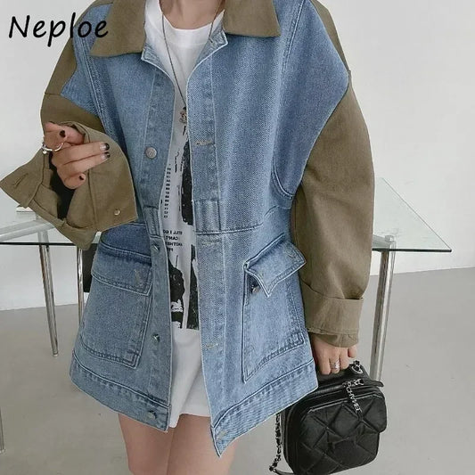 Blocking Patchwork Denim Coats SA048/SA140