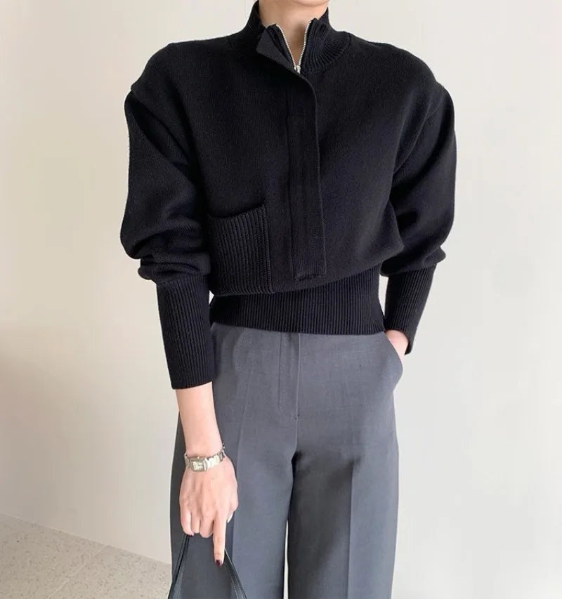 Winter Korean Simple Elegant Knitted Pullovers