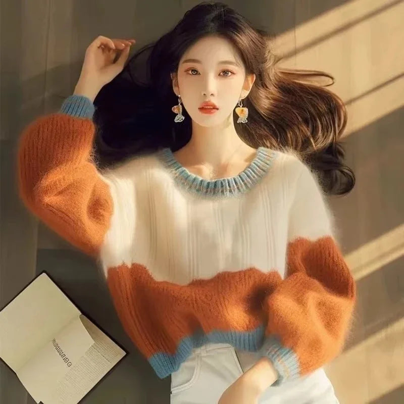 Autumn Winter Contrasting Color Sweater SA084