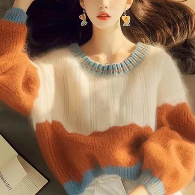 Autumn Winter Contrasting Color Sweater SA084
