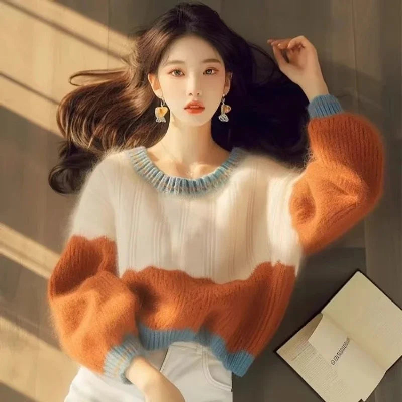 Autumn Winter Contrasting Color Sweater SA084