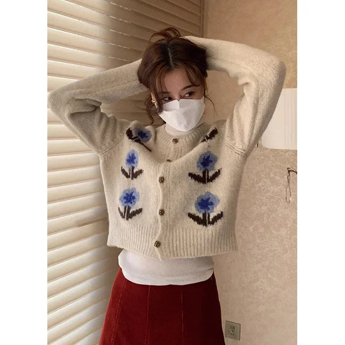 Autumn Winter Sweet Style Loose Knitted Cardigan 52B375