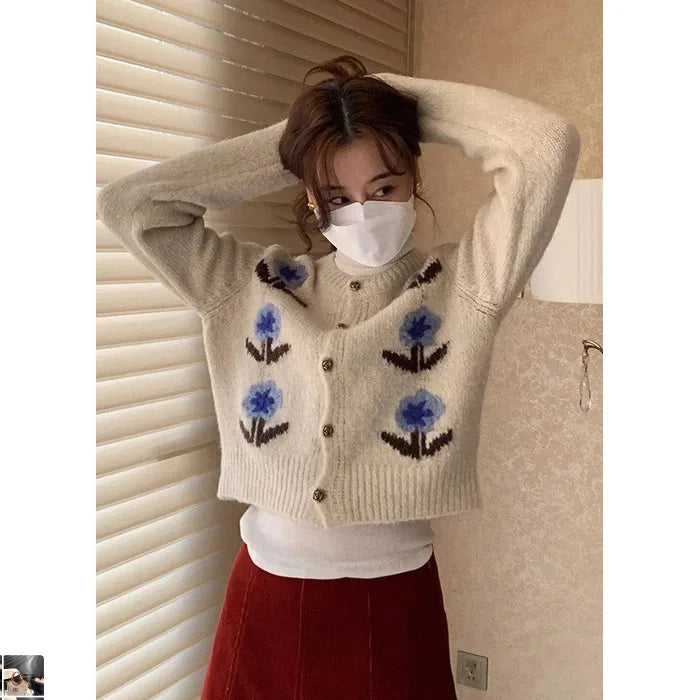 Autumn Winter Sweet Style Loose Knitted Cardigan 52B375