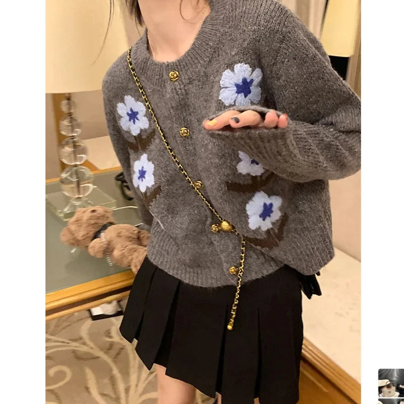 Autumn Winter Sweet Style Loose Knitted Cardigan 52B375