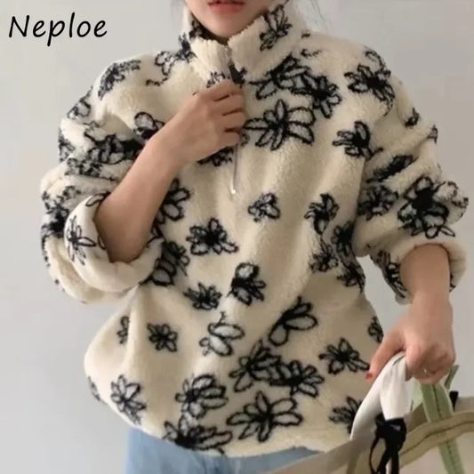 Print Flower Femme Lambswool Jacket  SA005